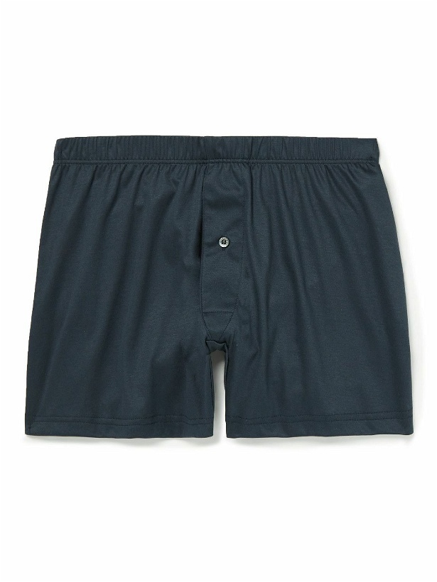 Photo: Zimmerli - Sea Island Cotton Boxer Shorts - Blue