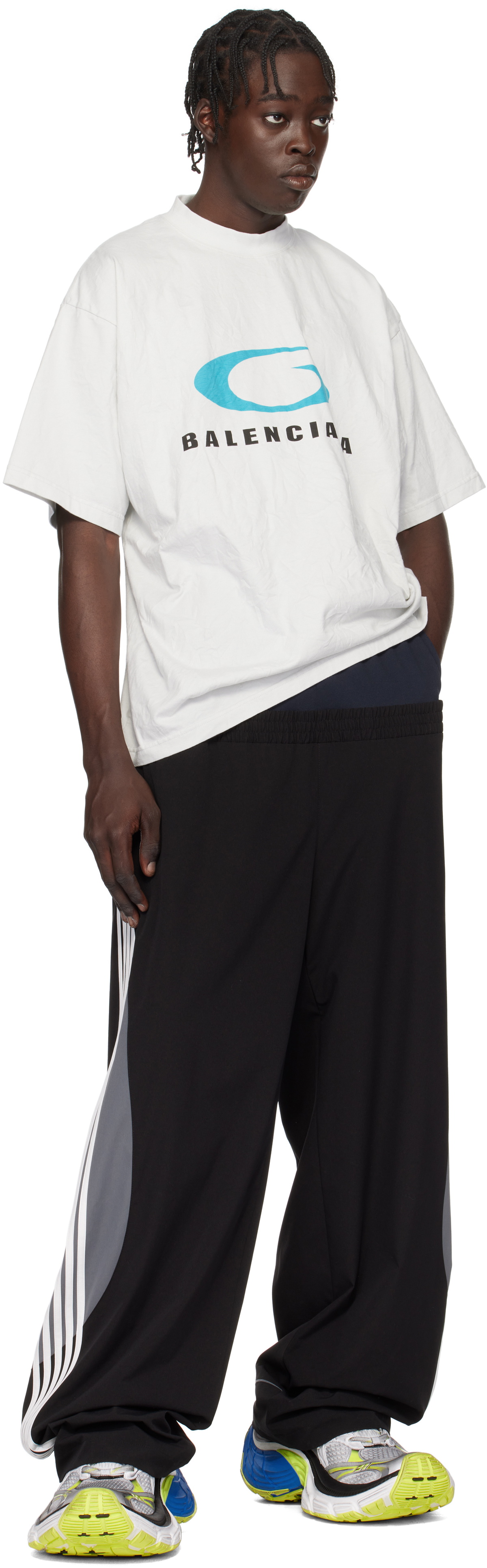 Balenciaga White Loop Sports Icon Medium Fit T-shirt