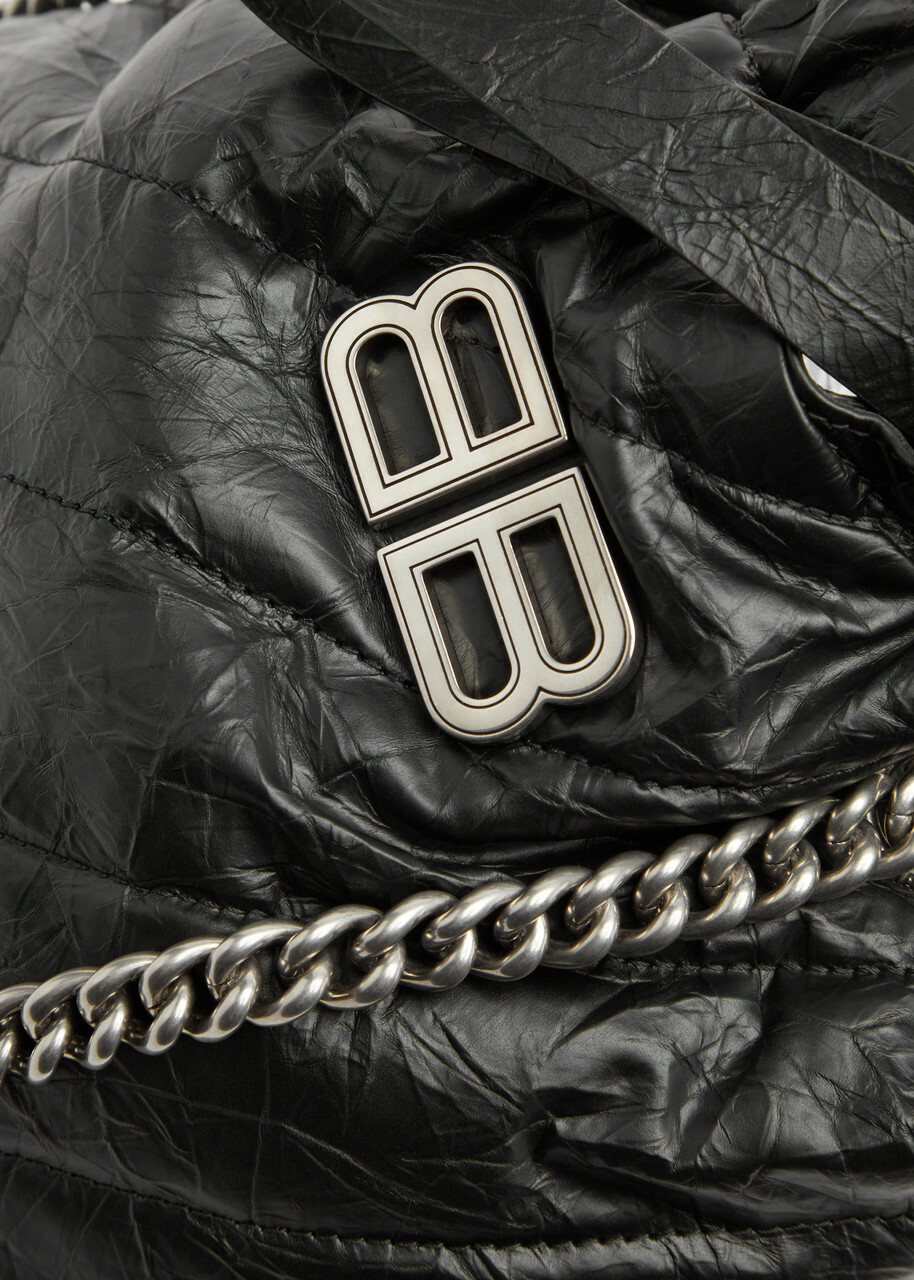 Balenciaga Crush Small Quilted Leather Bucket bag - Black - One Size
