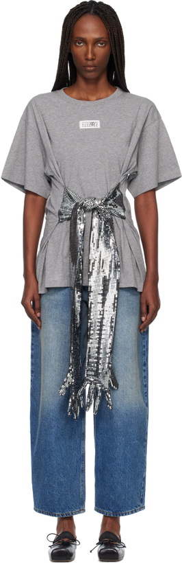 Photo: MM6 Maison Margiela Gray Cotton Gloves T-shirt