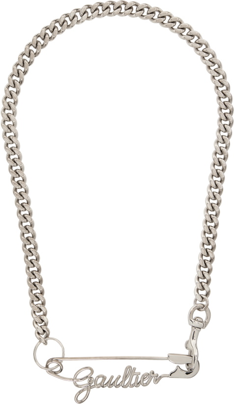 Photo: Jean Paul Gaultier Silver 'The Gaultier Safety Pin' Necklace
