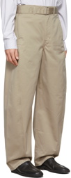 Lemaire Taupe Belted Twisted Trousers