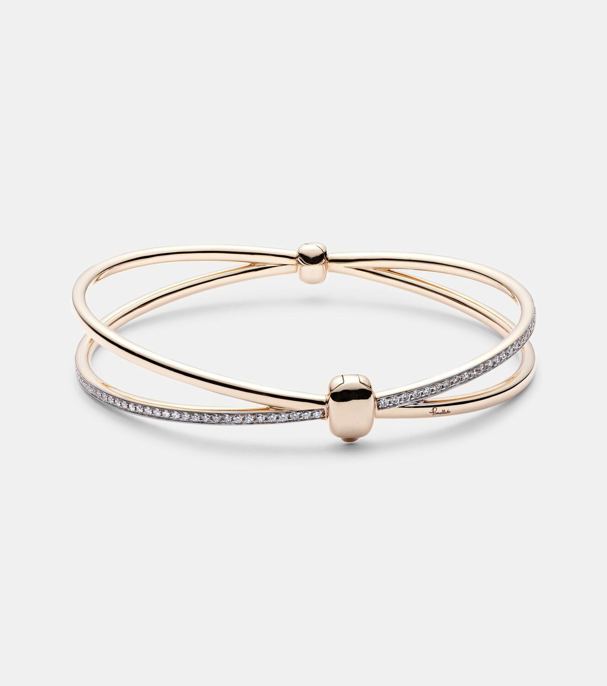 Pomellato Pomellato Together 18kt rose gold bangle with white diamonds
