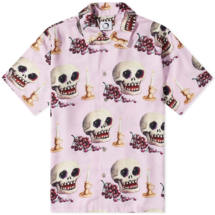 Photo: Endless Joy Men's Momento Mori Skulls Vacation Shirt in Lilac
