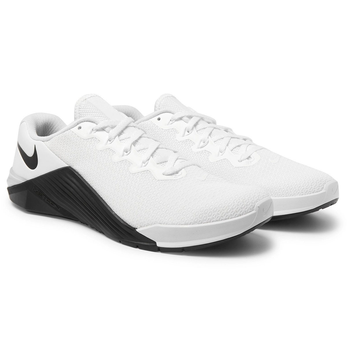 Nike Training - Metcon 5 Rubber-Trimmed Mesh Sneakers - White