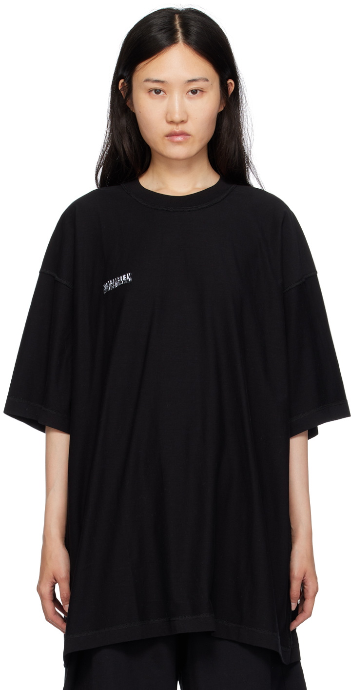 VETEMENTS Black Embroidered T-Shirt Vetements