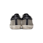 Golden Goose Silver and White Mesh Superstar Sneakers