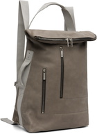 Rick Owens Gray & Off-White Concordians Cargo Backpack