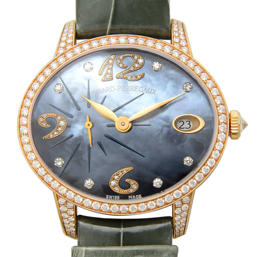 Girard Perregaux Cats Eye Automatic Diamond Blue Dial Ladies Watch 80484D-52P-662-BK6A