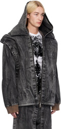 Y/Project Black Velcro Denim Jacket