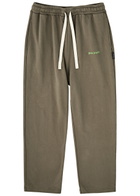 Palm Angels Logo-embroidered Cotton Sweatpants Taupe