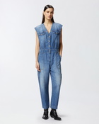 Pinko Sleeveless Denim Jumpsuit Mid Wash