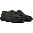Marsèll Black Scatopelle Suede Boat Shoes