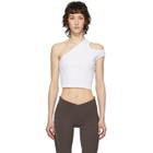 Telfar White Cropped Asymmetric Tank Top