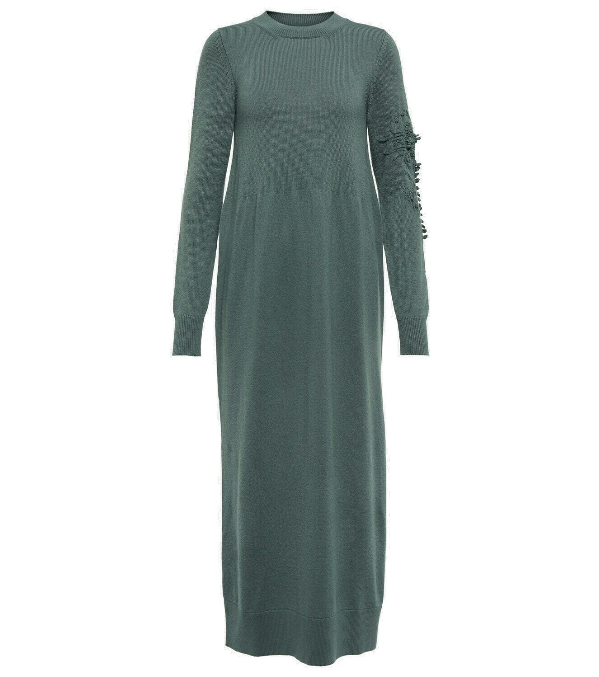 Photo: Barrie Embroidered cashmere knit midi dress