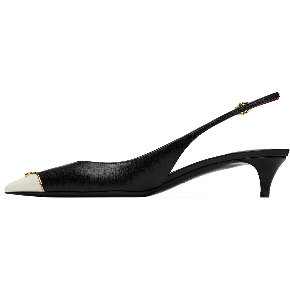 Valentino Garavani Black VLogo Heartip Slingback Heels
