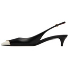 Valentino Garavani Black VLogo Heartip Slingback Heels