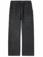 Remi Relief - Straight-Leg Appliquéd Denim Trousers - Black