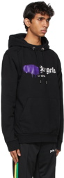 Palm Angels Black & Purple Sprayed Logo 'London' Hoodie