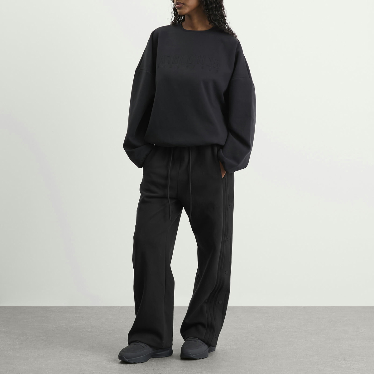 Adidas x FOG adidas x Fear Of God Athletics Suede Fleece Tearaway Pant in Black