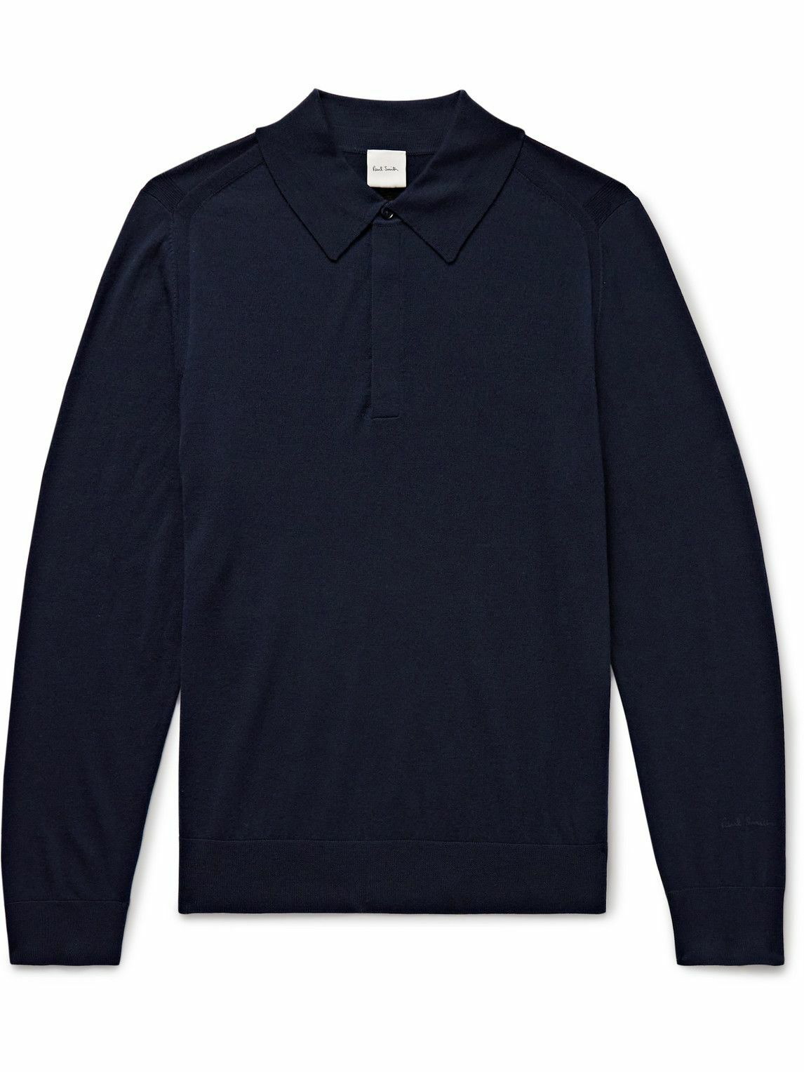 Paul Smith - Slim-Fit Merino Wool Polo Shirt - Blue Paul Smith