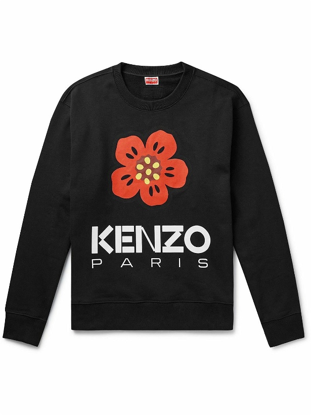 Photo: KENZO - Logo-Print Stretch-Cotton Jersey Sweatshirt - Black