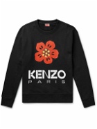 KENZO - Logo-Print Stretch-Cotton Jersey Sweatshirt - Black