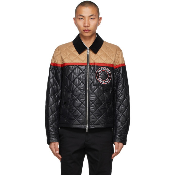 Photo: Burberry Black and Beige Quilted Woodside Harrington Jacket