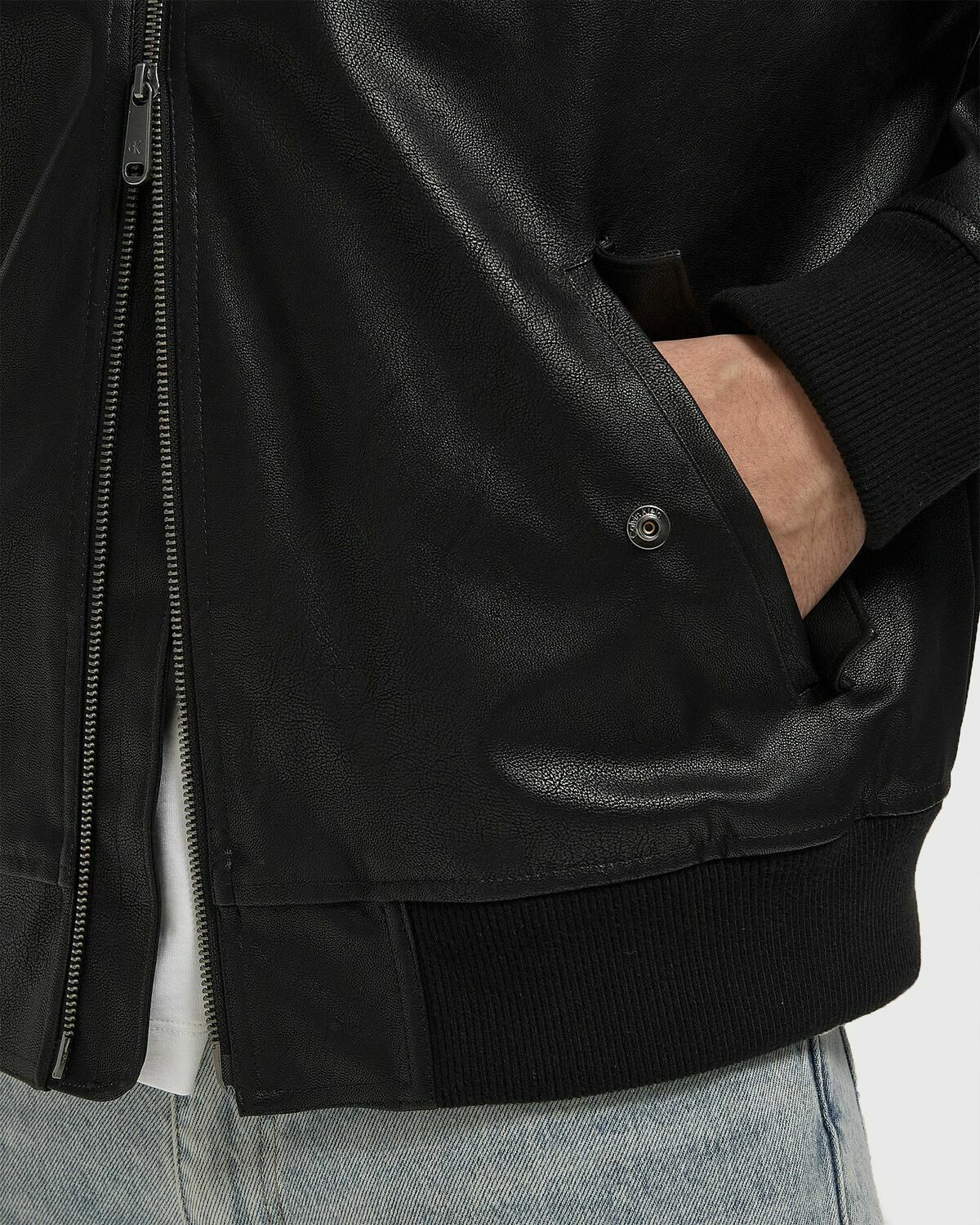 LS FAUX LEATHER BOMBER JACKET