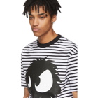 McQ Alexander McQueen Black and White Striped Mad Chester T-Shirt
