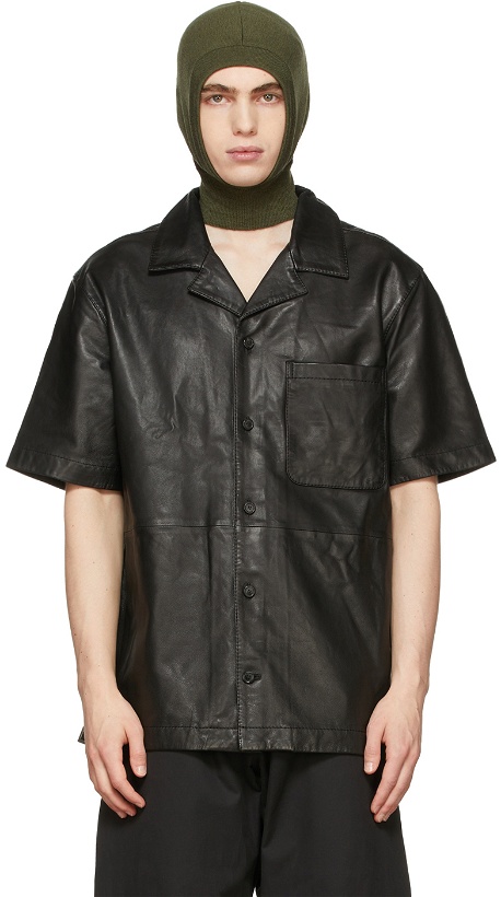 Photo: Han Kjobenhavn SSENSE Exclusive Black Leather Summer Shirt