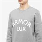 Armor-Lux Men's Organic Logo Crew Sweat in Misty Grey