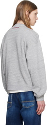 Dsquared2 Gray D2 College Short & Wide Crewneck Sweatshirt