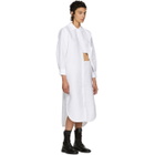 Roberts | Wood White Pleated Bow Shirt Dress