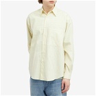 Auralee Men's Washed Finx Shirt in Light Yellow