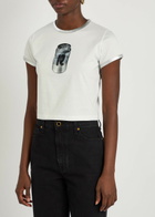Rabanne Printed Cotton T-shirt White And Black