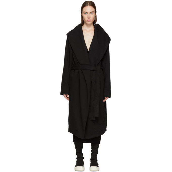 Rick Owens Drkshdw Black Spa Robe Coat Rick Owens Drkshdw