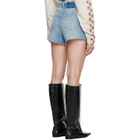 Ksubi Blue Rise N Hi Kut Out Surge Denim Shorts