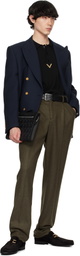 Ferragamo Black Embossed Gancini Pouch