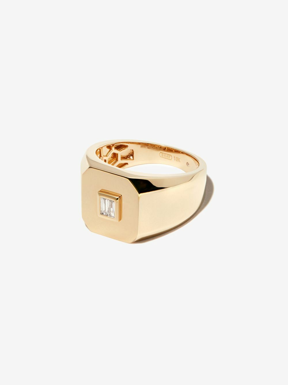 SHAY 18K Yellow Gold Diamond Signet Ring