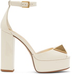 Valentino Garavani Off-White One Stud Platform Heels