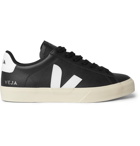 Veja - Campo Rubber-Trimmed Full-Grain Leather Sneakers - Black