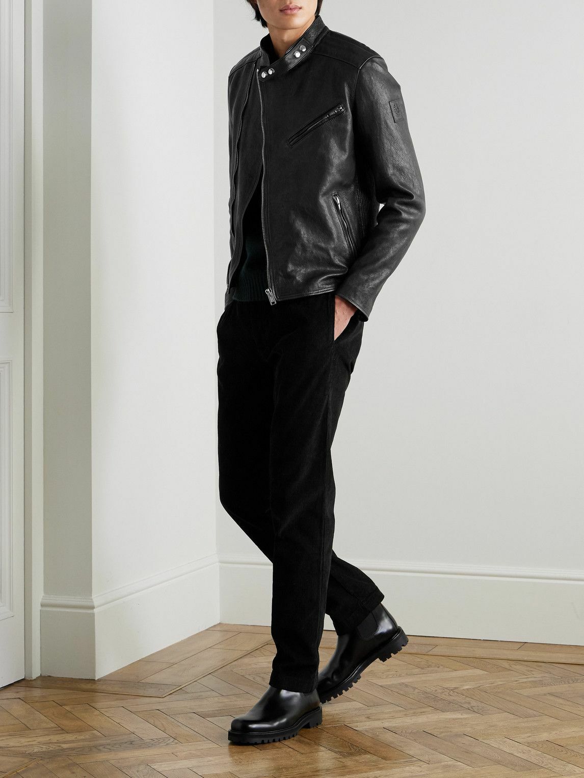 Belstaff - Oulton Full-Grain Leather Biker Jacket - Black Belstaff Belstaff - Oulton Full-Grain Leather Biker Jacket - Black Belstaff