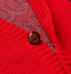 Gucci - Intarsia Wool and Cotton-Blend Cardigan - Red