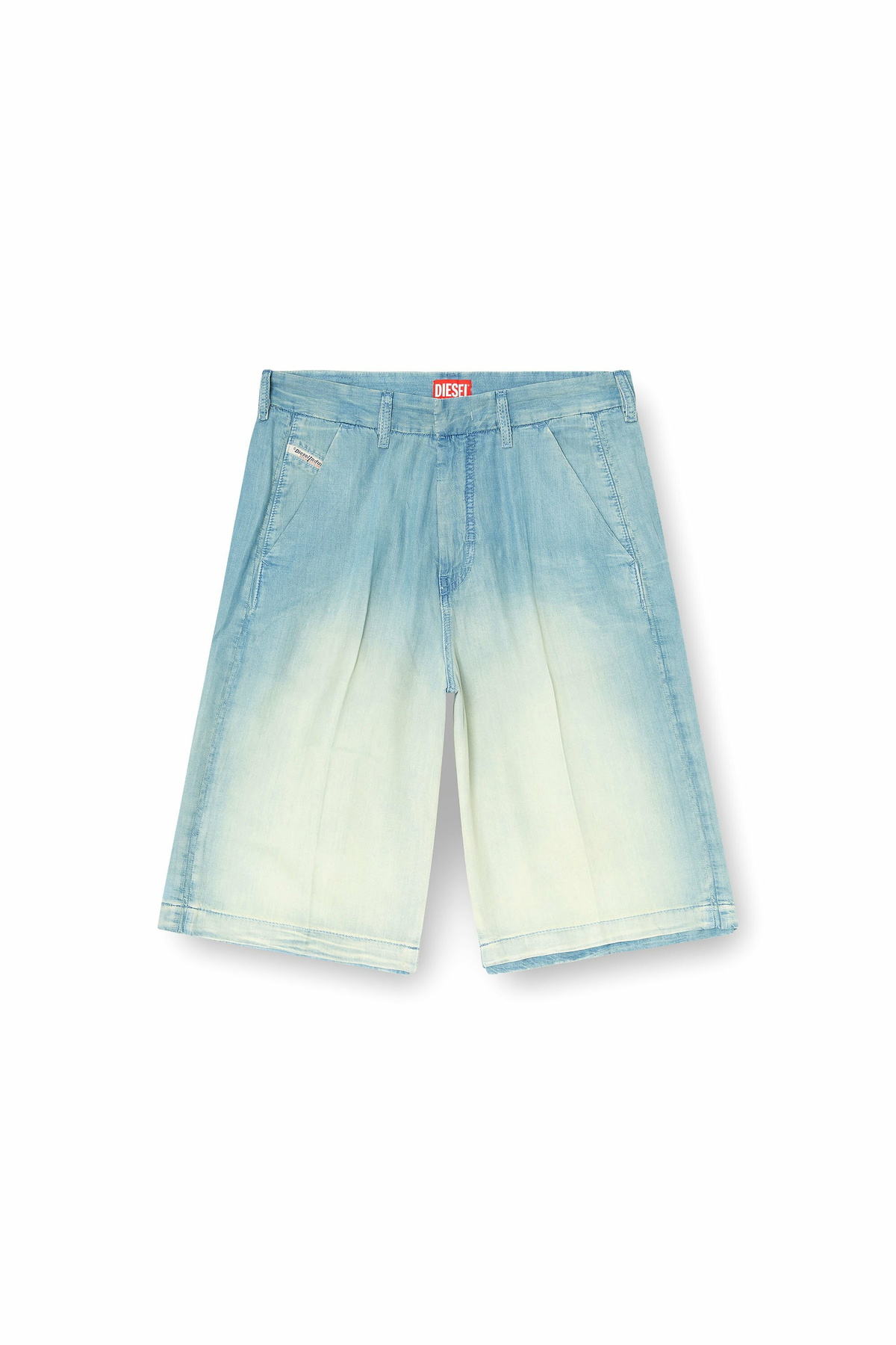 Diesel Shorts in fluid overdyed denim - Denim short pants Mens in Blue