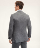 Brooks Brothers Men's Regent Fit Lambswool Double-Breasted Herringbone Suit Jacket | Black