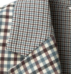 VALENTINO - Oversized Checked Virgin Wool Coat - Blue