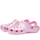 Crocs Women's Classic Glitter II Clog in Taffy Pink
