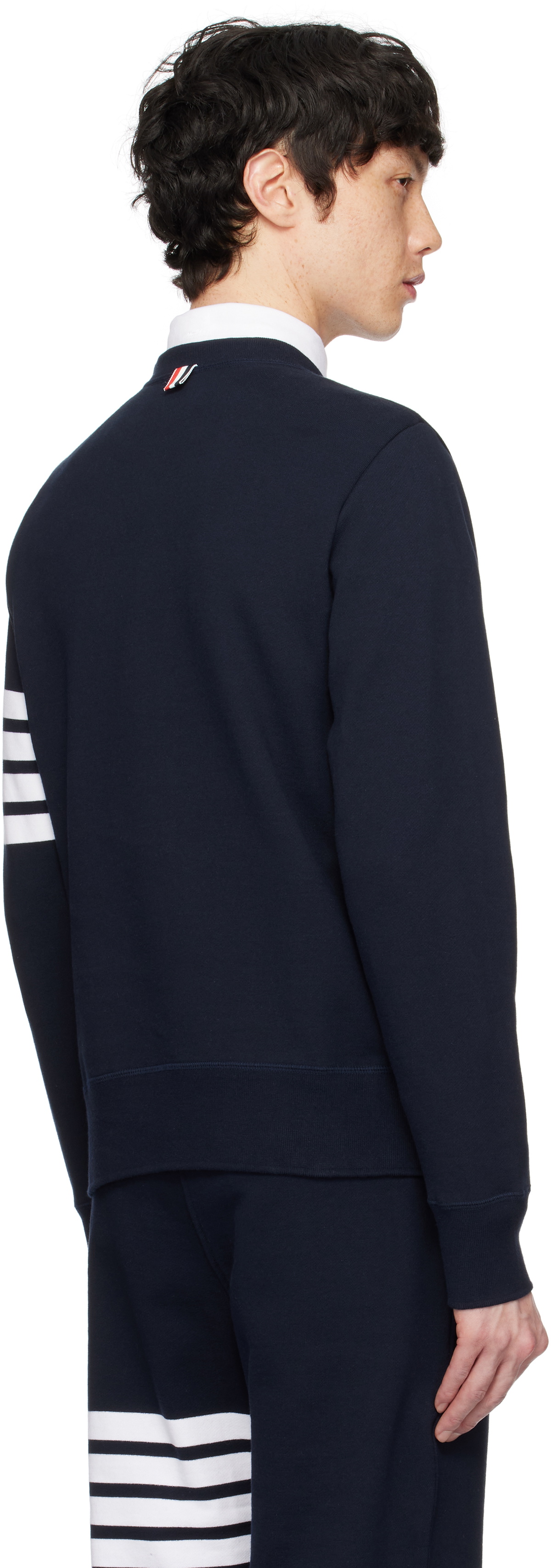 Thom Browne Navy Classic Loopback 4-Bar Sweatshirt