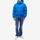 Alexander McQueen Men's Graffiti Logo Puffer Jacket in Galactic Blue